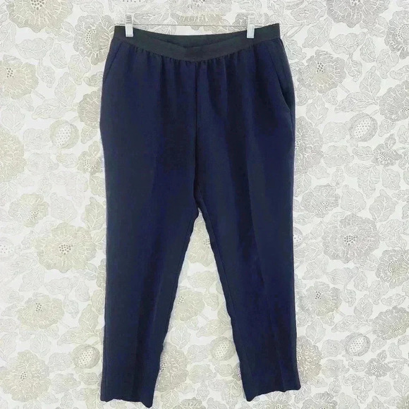 Ann Taylor Elastic Waist pull on Women's Dress Pants 6 Navy - Picture 1 of 7